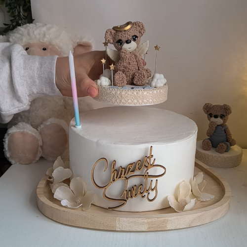 Dekoracja na tort z zimnej porcelany. Personalizowany prezent, pamiątka urodzin (2)